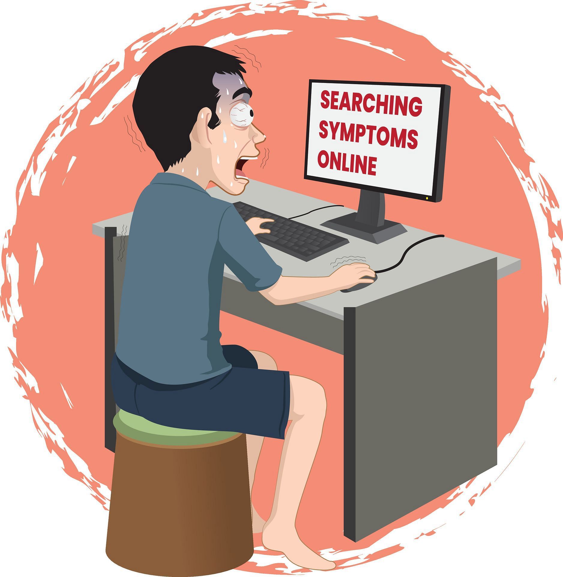 Cyberchondria can keep you in a constant state of panic and worry. (Image via Vecteezy/ zombiu26)